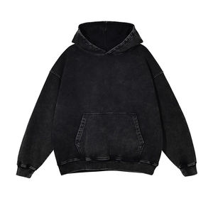 Pull à capuche surdimensionné en polaire personnalisé, 100% coton doublé à l'acide, poche imprimée DGT vintage, style hiver pour hommes, vente en gros - Product Image 4