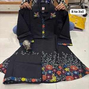 Ropa étnica de tendencia Última seda de muselina con trabajo pesado Kurti y Palazzo Fabricante de India - Product Image 1