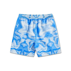 Short de bain en polyester léger et extensible dans 4 directions pour hommes, short de plage coloré avec cordon de serrage et poches, prêt à expédier, vente en gros - Product Image 3