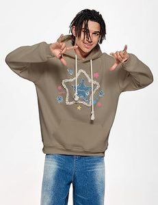 Custom Unisex Streetwear Oversized Heavyweight Hoodie Vintage Denim Mens Graphic Star Apliques Bordado Invierno Digital - Product Image 2