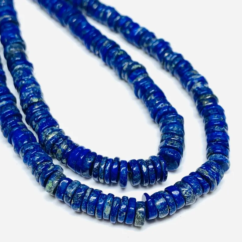 Collier de perles bleu Lapis Lazuli Rondelle, perles de Lapis bleu, perles en forme de roue pierres précieuses perles en gros approvisionnement