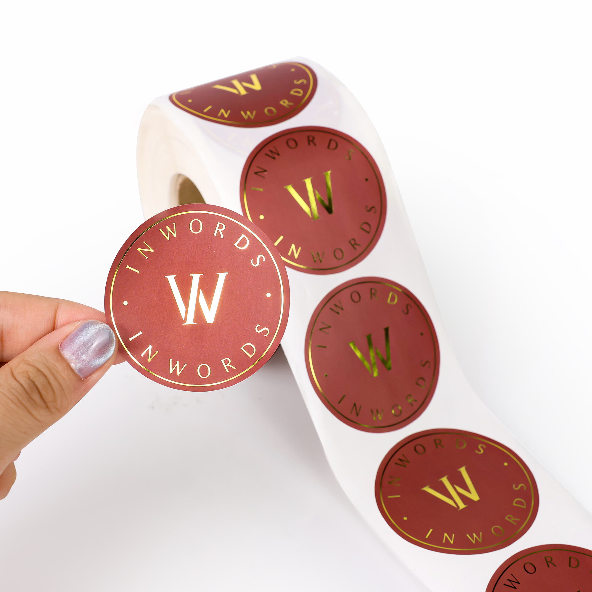 Biodegradable Custom Eco Friendly Adhesive Embossed Glossy Matte Embossed Sticker Label, Waterproof Gold Foil Cosmetic Label