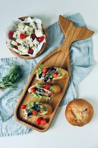 Plateau en bois avec émail Plateau en bois poisson - Product Image 5