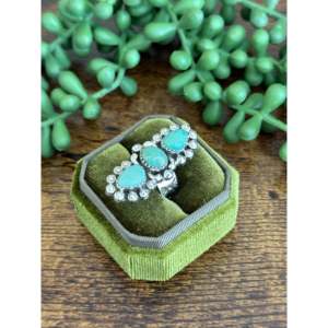 Southwest Handmade Kingman <b>Turquoise</b> Sterling Silver Bezel Set Adjustable <b>Ring</b> - Product Image 3