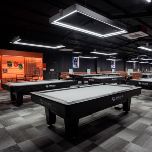 Table de billard de luxe avec des détails de bordure élégants, une surface en feutre lisse et un support de queue de billard de qualité supérieure - Product Image 1