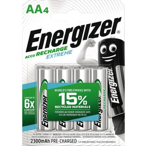 แบตเตอรี่ชาร์จได้ Extreme Ni-MH AA/Mignon HR6 1.2V 2300mAh แพ็ค 4 ก้อน Energizer - Product Image 3