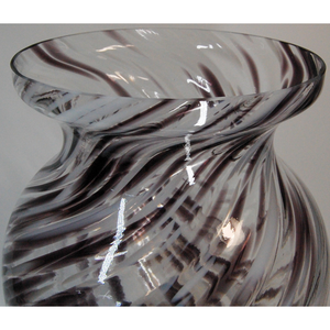 High Quality Italian Murano Glass <b>Vase</b> Flower Holder for Decorating the Home, <b>Unique</b> Design in Transparent Amethyst White Color - Product Image 3