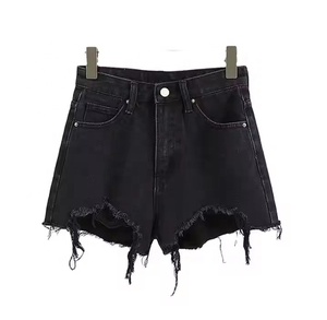 Jeans déchirés sexy pour femmes de haute qualité Jeans taille haute colorés Denim Shorts Usine En Gros Style Décontracté Bouton pour l'été - Product Image 1
