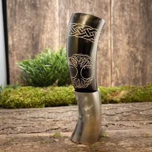 Meilleure qualité dernière arrivée Viking corne à boire poli à la main corne de buffle étanche cadeau d'affaires religieux Agate Stand - Product Image 3