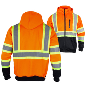 Chaqueta cortavientos reflectante de seguridad de alta visibilidad impermeable de alta calidad con logotipo personalizado hecho en fábrica con bolsillos para ropa de trabajo en invierno - Product Image 4
