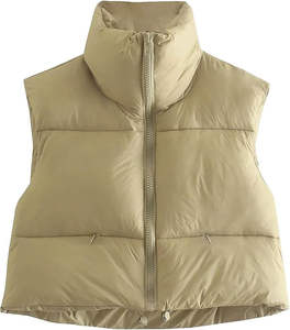 Modern <b>Women</b> <b>Warm</b> Sleeveless Puffer Vest Lightweight Polyester Outerwear - Product Image 2