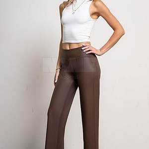กางเกงหนังผู้หญิงเอวกลาง ระบายอากาศได้ดี คุณภาพสูง น้ำหนักเบา สไตล์ลำลอง สำหรับฤดูหนาว  รับสกรีนโลโก้  ลดราคาพิเศษ - Product Image 3