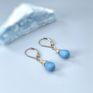 Trending Owyhee Blue <b>Opal</b> Gemstone Drop <b>Earrings</b> 925 Solid Sterling Silver Shape Handmade Bezel Set Boho Jewelry Supplier - Product Image 1