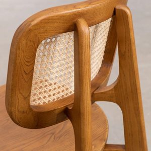 เก้าอี้รับประทานอาหารกลางแจ้งทันสมัย ทำจากไม้สัก พร้อมหวาย คุณภาพดีที่สุด สำหรับห้องรับประทานอาหารและห้องนั่งเล่น - Firna - Product Image 4