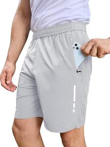 Pantalones cortos atléticos de gimnasio para hombre con 3 bolsillos con cremallera 7 "Pantalones cortos ligeros de secado rápido para correr - Product Image 5