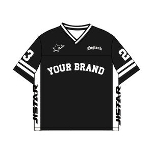 Personalizada de los hombres de la sublimación completa impresa con cuello en V ropa deportiva camisetas sueltas Street You marca negro Teamwear para el club de fútbol - Product Image 5