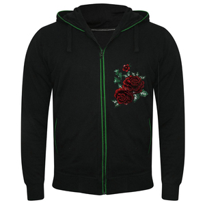 El mejor fabricante, sudadera con capucha de diamantes de imitación con cremallera gruesa de peso pesado French Terry, producto de tendencia superior, sudaderas con capucha y cremallera para hombres - Product Image 1