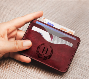 Clip para Billetes de Cuero Personalizado de Alta Calidad, Cartera Delgada Hecha a Mano, Regalo para Padrinos de Boda - Product Image 2