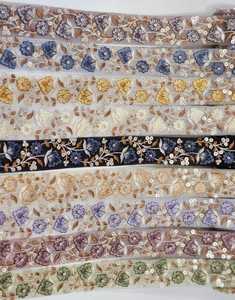 Dentelle broderie conceptions lourd multi couleur cordon dentelle tissu lacets tissus pour femmes - Product Image 3