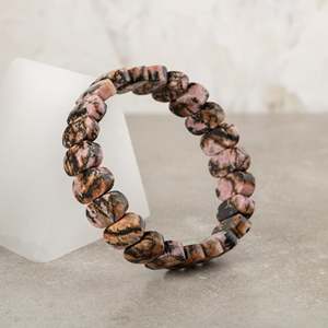 Pulsera de Rodonita Natural con Corte Ancho - Product Image 4