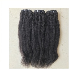 Proveedor mayorista de grado Temple, paquetes de cabello crudo con cutícula alineada, paquetes de cabello humano Yaki virgen de trama doble mongol a granel, proveedores - Product Image 1