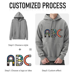 Sudadera con capucha unisex de gran tamaño con impresión por sublimación personalizada, poliéster de primera calidad, estampado de soplo, jersey de color sólido - Product Image 2