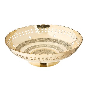 Tazón de fruta de Metal decorativo grande con forma de Wadi Bloom, llave artesanal moderna, decoración del hogar, cocina, borde ondulado, diseño festoneado - Product Image 3