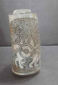 Custom Made in Dragon Design Hand Carved Drinking Horn Mug With Intricate Viking Theme Carvings for Mead and Viking Supply Store - Product Image 6