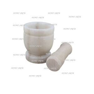 Admirable diseño mármol hierba especias mortero y Maja forma redonda tamaño personalizado Maja Imam Dasta para uso en la cocina - Product Image 2