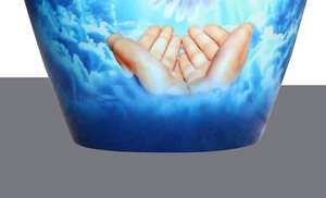 Handmade Cremation Urn <b>for</b> Human <b>Ashes</b> Sky-Blue Funeral Urn <b>for</b> <b>Ashes</b> Adult Burial Container <b>for</b> Human Memorial Funeral Urn - Product Image 4