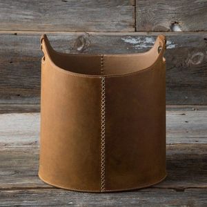 Cesta de Cuero de Lujo para Decoración del Hogar, Artículos para la Sala de Estar, Cesta Organizadora de Tela con Asa - Product Image 6