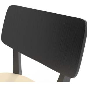 Set Moderno di 2 Sedie da Pranzo Nere con Schienale Rettangolare, Rivestimento in Pelle PU, Design Scandinavo Crema per Soggiorni - Product Image 6