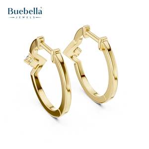 Pendientes de diamantes redondos en forma de V de Plata de Ley 925 personalizados de alta calidad para mujer, joyería de moda - Product Image 4