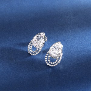 925 Sterling Silver Moissanite <b>Diamond</b> <b>Earring</b> Pear Shape Moissanite <b>Diamond</b> <b>Earring</b> Making for <b>Diamond</b> Jewelry - Product Image 2