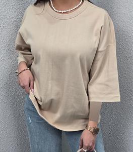 เสื้อยืดคอกลมเทอร์รี่คอตตอน100% โอเวอร์ไซส์ใส่ได้ทั้งชายและหญิงพิมพ์ลายด้านหน้าสำหรับสวมใส่ในชีวิตประจำวัน - Product Image 4