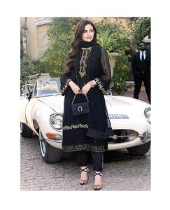 Embroidered Lawn Collection Party Wedding Shirt <b>Dress</b> New Long Sleeves Pakistani Shalwar Kameez Indian Shirt <b>Dress</b> <b>Women</b> - Product Image 3
