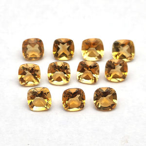 เบาะซิทรีนสีทองธรรมชาติขนาด5x5มม. 0.49สีเหลืองเครื่องประดับทำอัญมณีอัญมณีหลวมตัดแบบแฟนซี - Product Image 1