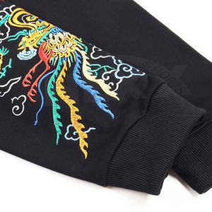 Sweatshirts brodés à motifs solides à la mode du fabricant pour l'hiver Logo personnalisable Street Clothing - Product Image 4