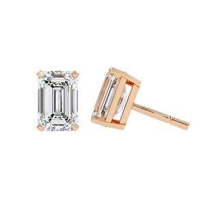 Pendientes de Diamante de Laboratorio con Corte Esmeralda de 3 Quilates, 1.50 Quilates Cada Uno, en Oro de 10K, 14K, 18K o Plata 925, Pendientes Solitarios Rectangulares Clásicos - Product Image 2