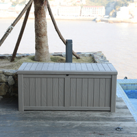 Grande boîte de rangement de jardin en PP pour terrasse, 450 L/119 GAL