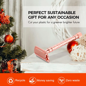 ANAAIF-Maquinilla de afeitar clásica tradicional de doble filo para hombre, maquinilla de afeitar de seguridad cromada y con hoja superior, latón, acero inoxidable - Product Image 4