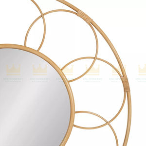 กระจกติดผนังหวายเป็นมิตรกับสิ่งแวดล้อมดีไซน์สไตล์โบฮีเมียนทันสมัยปรับรูปทรงได้สำหรับโต๊ะเครื่องแป้งในห้องน้ำห้องนั่งเล่นห้องนอนตกแต่งผนัง - Product Image 6