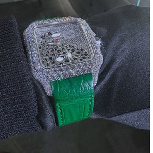 Montre élégante et luxueuse de style antique, hip-hop, personnalisée, carrée, en acier inoxydable, diamants moissanite de clarté VVS, édition limitée - Product Image 2