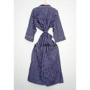 Kimono Vintage Elegante 100% Algodón, Bata Suave y Transpirable para Playa o Dormir, Estampado a Mano, Largo Completo con Cordón Ajustable - Product Image 6