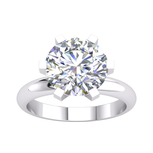 Anillo de Oro Amarillo y Blanco de 9K para Mujer con Diamante Cultivado en Laboratorio de 2.05 Quilates, Claridad VS, Color EF, Corte Brillante, Diseño Clásico de Lujo - Product Image 4