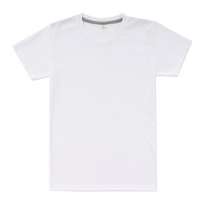 T-shirt blanc à col rond en jersey 100% coton TK Int, style hip-hop, impression sérigraphique, uni - Product Image 1