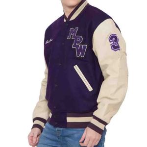 แจ็กเก็ตแฟชั่นสำหรับผู้ชายและผู้หญิงเสื้อแจ็กเก็ตบอมเบอร์ผ้าปักลายสไตล์ทหารและครีม - Product Image 3