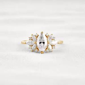 แหวนหมั้นเพชรขนาด1.50กะรัตเจียระไนในห้องทดลองขนาด14K สีทองล้วน VVS1สไตล์อาร์ตเดคโคสำหรับงานแต่งงานของผู้หญิงไข่มุกมอิสซาไนต์ - Product Image 2