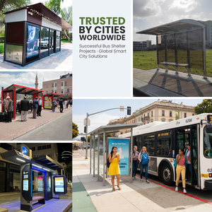 Ngoài trời nhôm cấu trúc xe buýt dừng nơi trú ẩn với hộp đèn quảng cáo Bảng điều chỉnh - Product Image 5