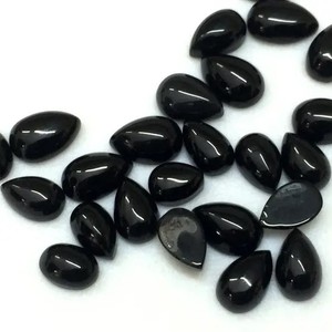 4mm 5mm Ónix negro natural pera Lisa cabujón calibrado mayorista de piedras preciosas sueltas tienda en línea ahora precio de fábrica Alibaba 2025 - Product Image 1